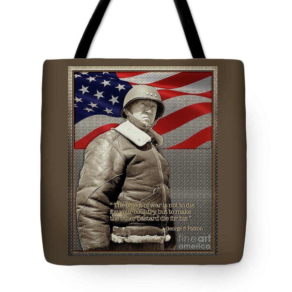 General George S Patton Tote Bag featuring the photograph General George S Patton by Carlos Diaz