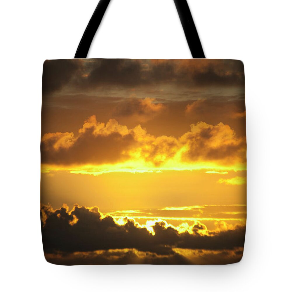 Rising Sun Tote Bag featuring the photograph Genesis by Adele Aron Greenspun