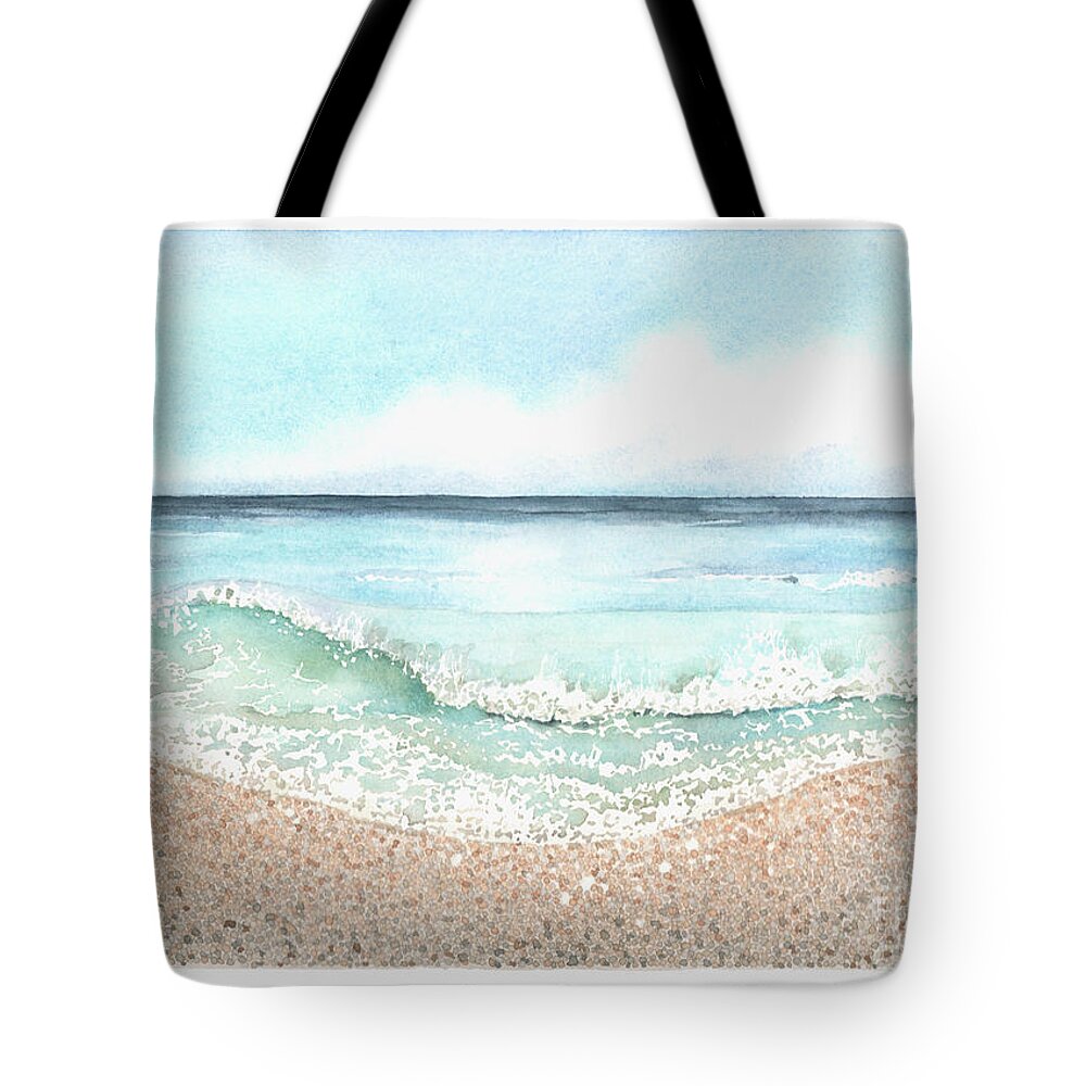 Beach Tote Bag featuring the painting Gentle Waves by Hilda Wagner