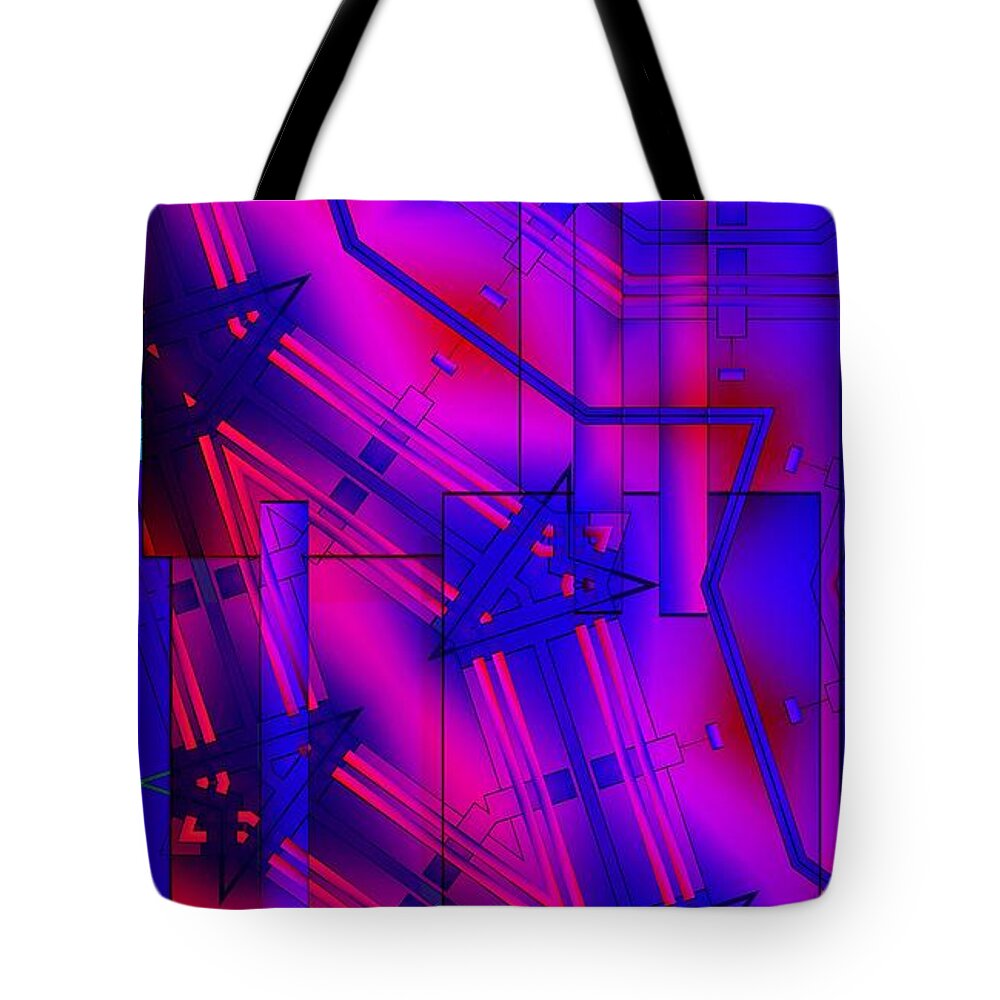 Abstract Tote Bag featuring the digital art Geometric 2 by Ron Bissett