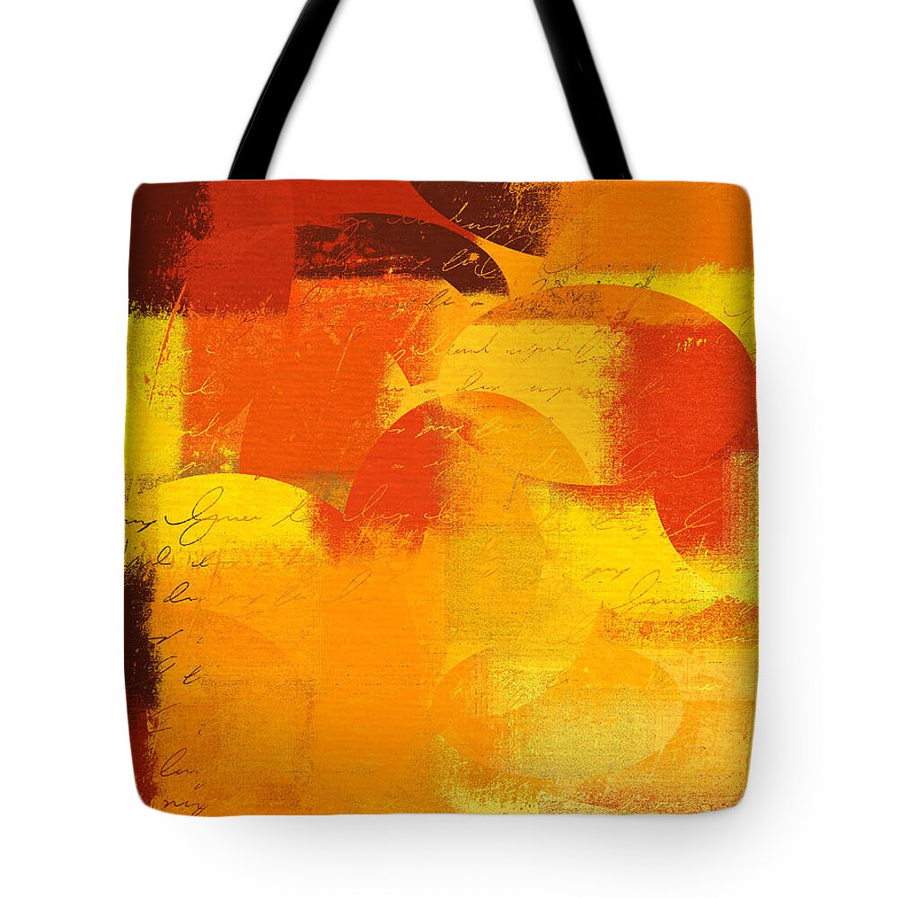 Orange Tote Bag featuring the digital art Geomix 05 - 01at01 by Variance Collections