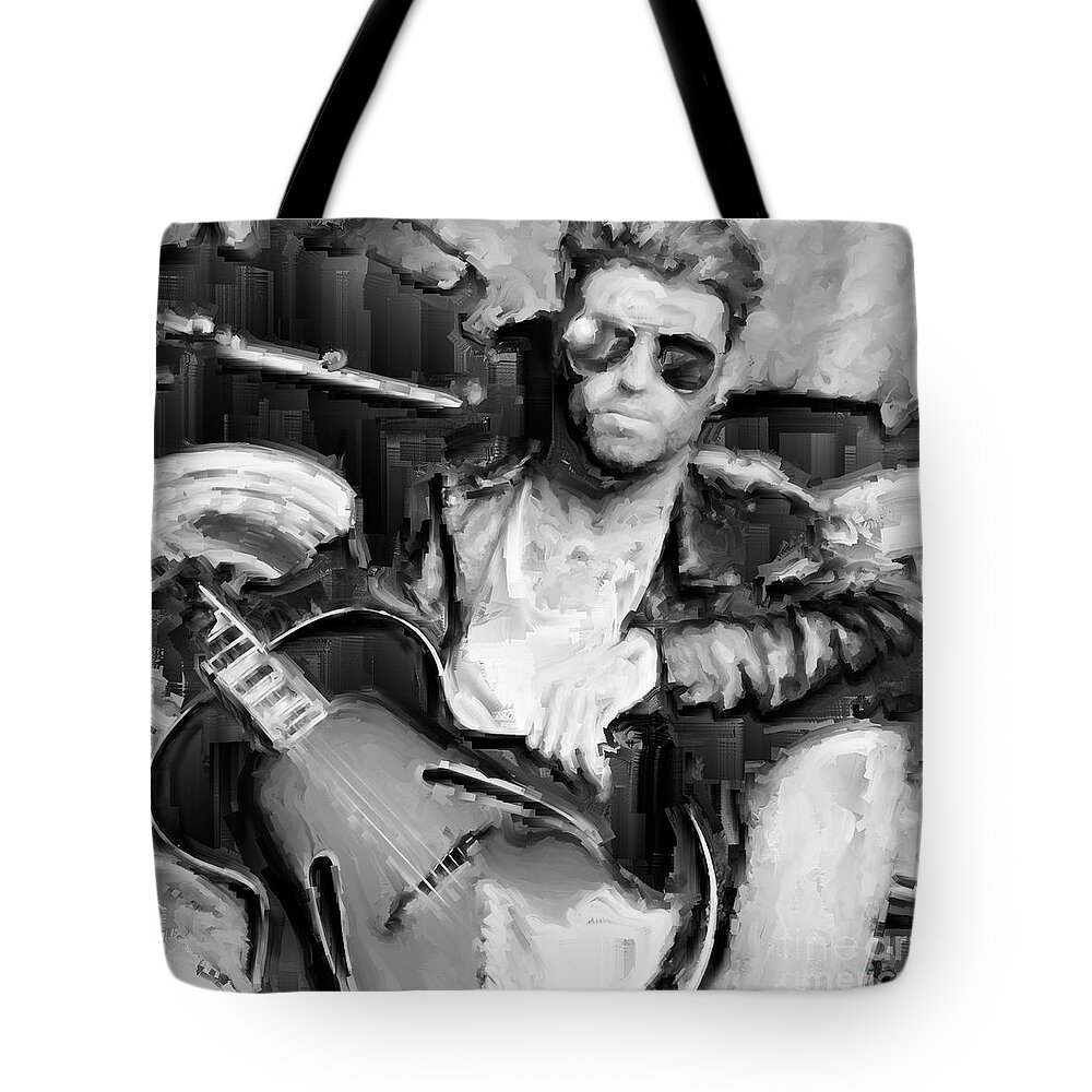 Portrait Tote Bag featuring the painting George Michael by Gull G