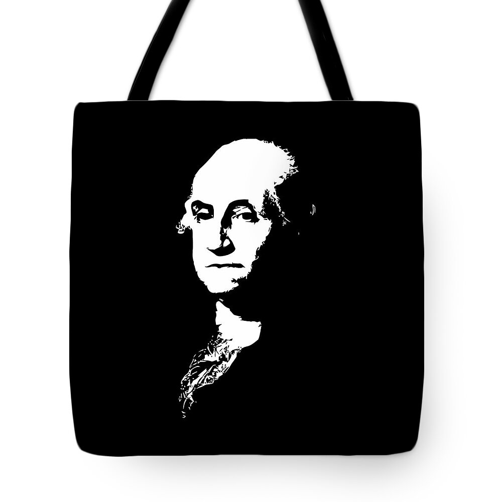 George Washington Tote Bag featuring the digital art George Washington Black and White by War Is Hell Store
