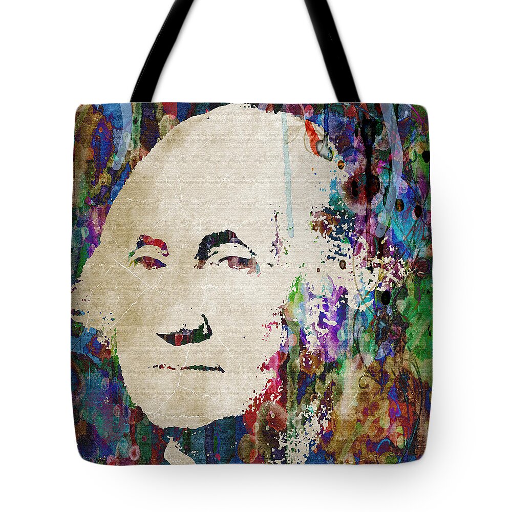 President Tote Bag featuring the painting George Washington President Art by Robert R Splashy Art Abstract Paintings