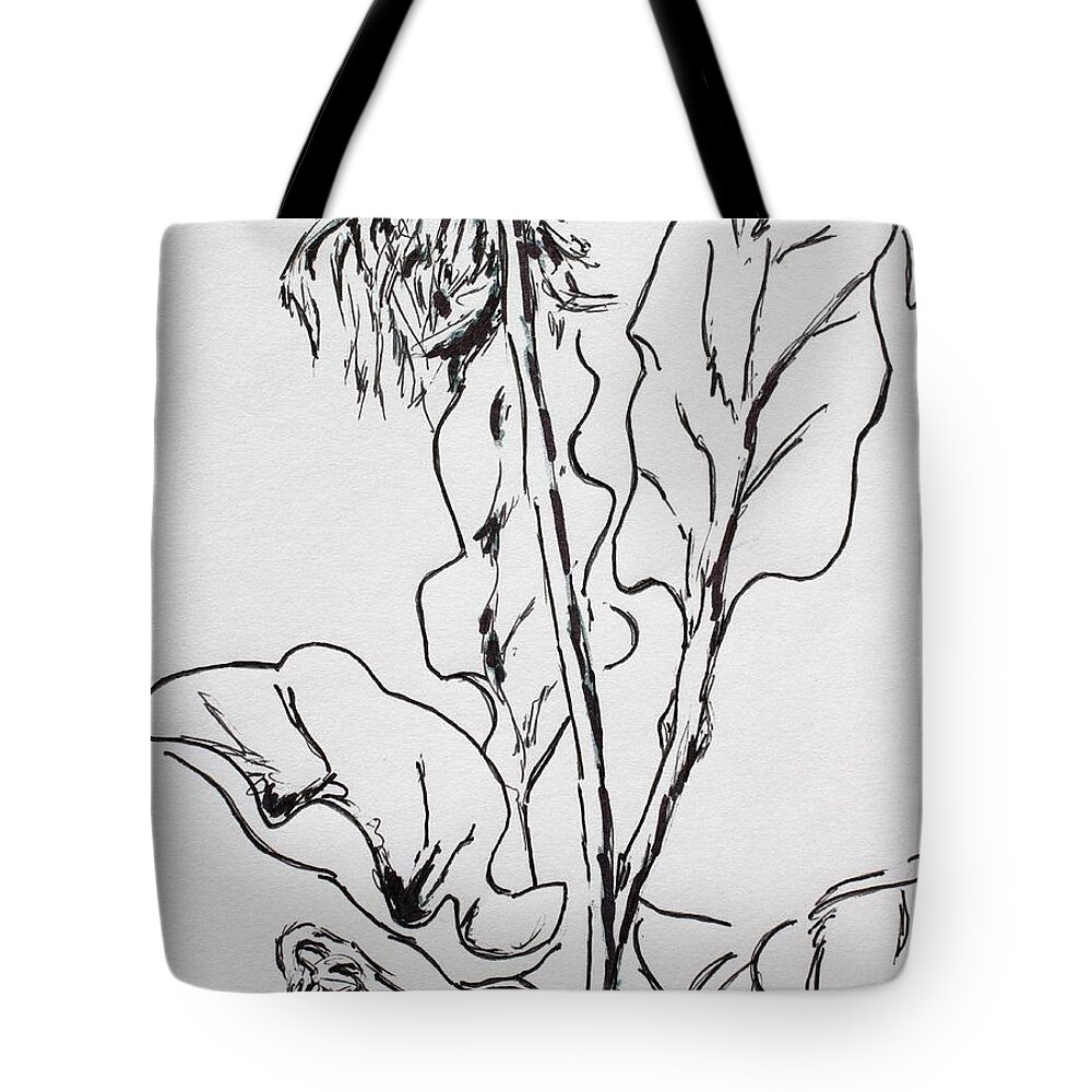 Gerber Daisy Tote Bag featuring the drawing Gerber Study I by Vonda Lawson-Rosa
