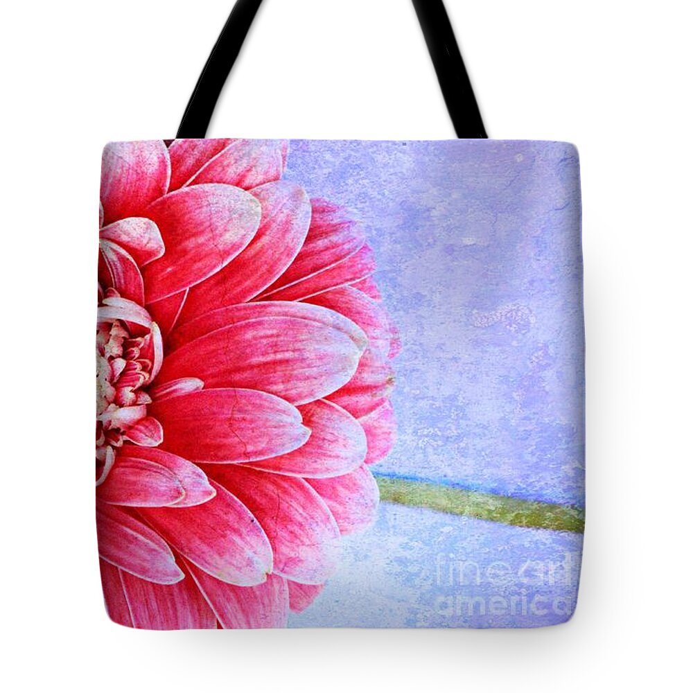 Gerbera Tote Bag featuring the photograph Gerbera Texture by Clare Bevan