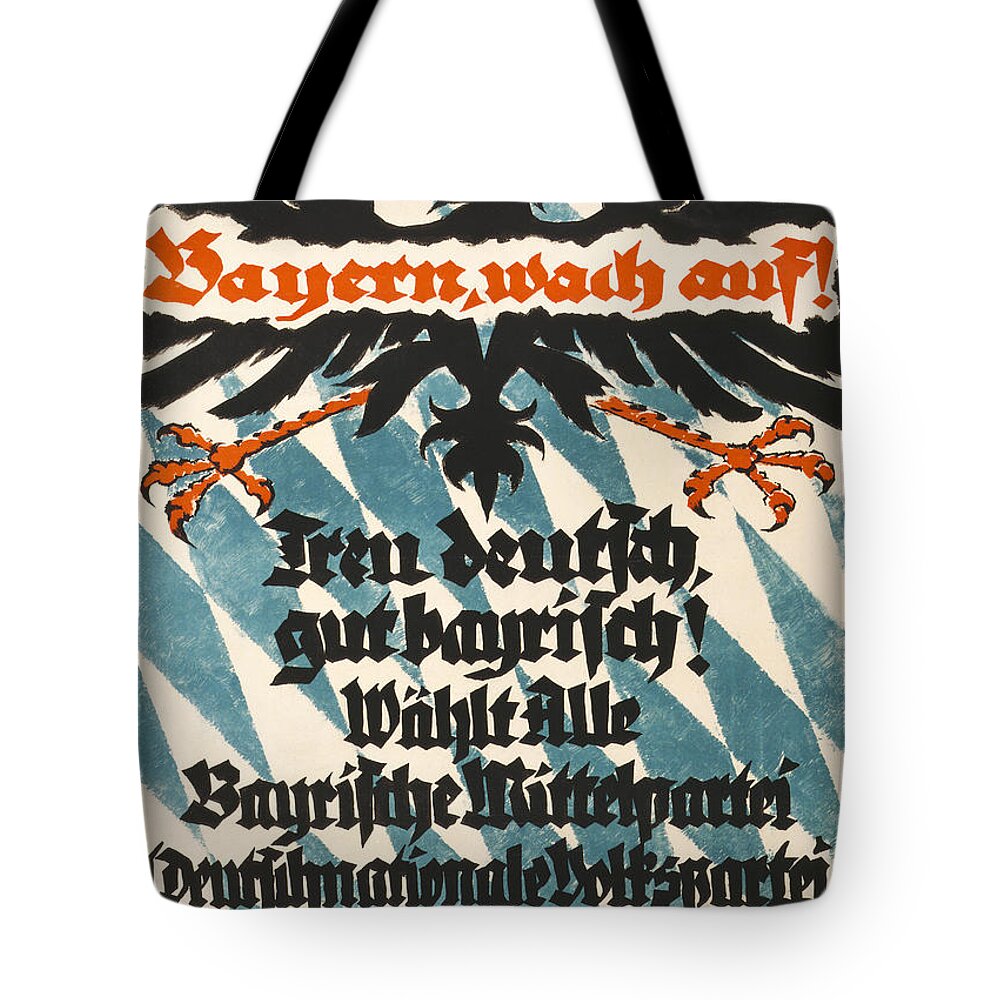 1918 Tote Bag featuring the photograph German Campaign Poster, 1918 by Granger