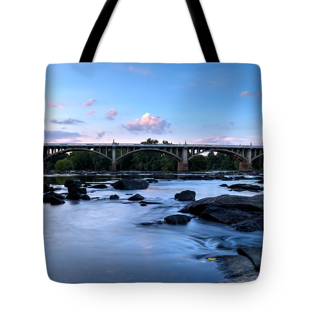 Congaree River Tote Bag featuring the photograph Gervais Street Bridge-2 by Charles Hite