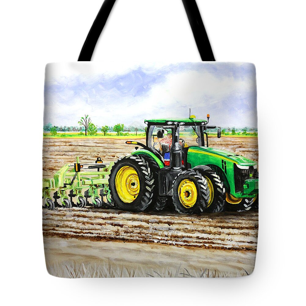 Planting Tote Bag featuring the painting Getting the Fields Ready by Karl Wagner