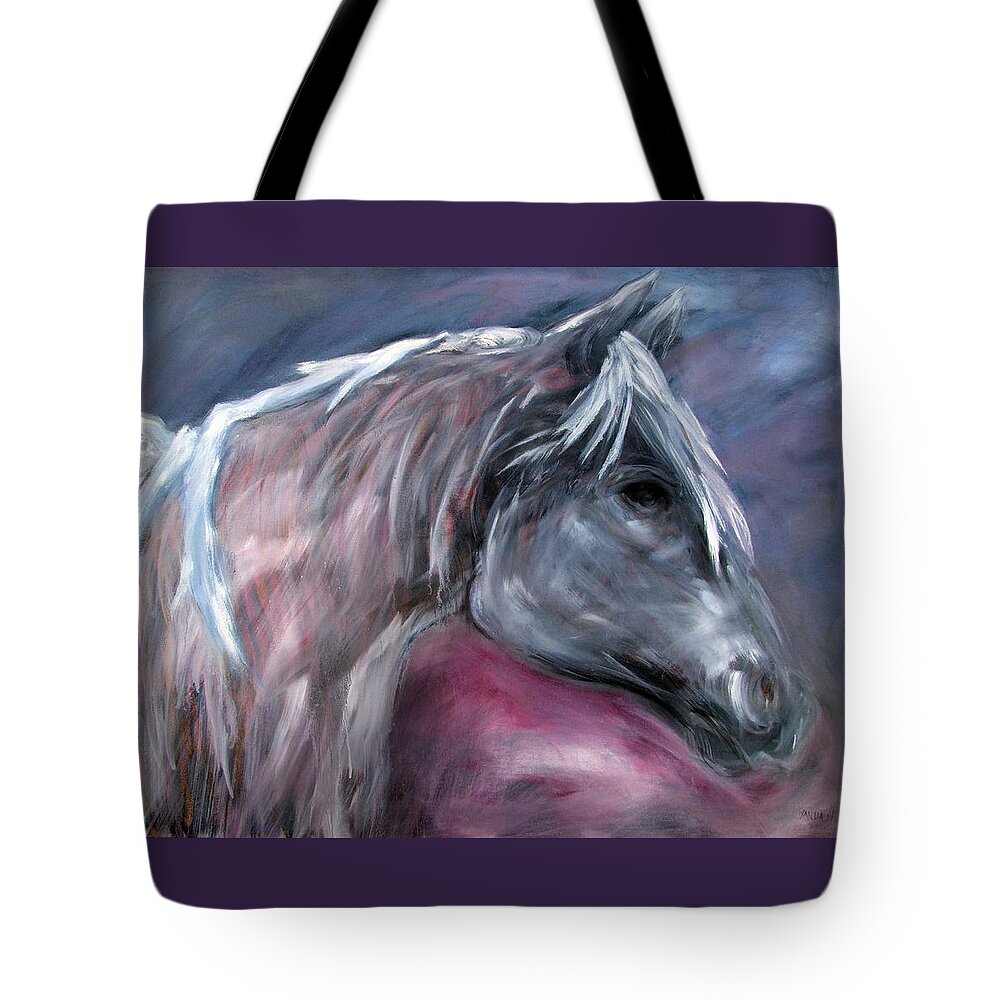 Katt Yanda Tote Bag featuring the painting Spirit Horse by Katt Yanda