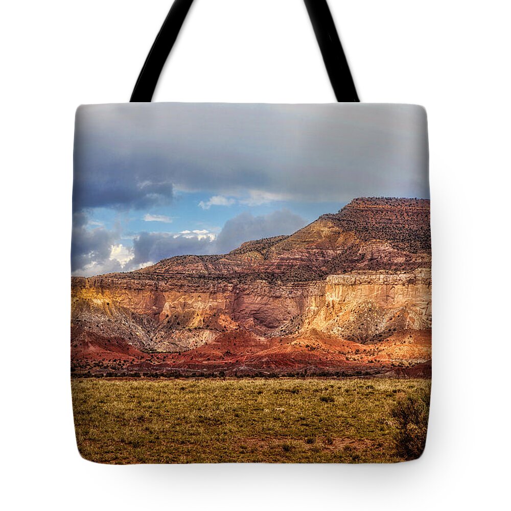 Rio Tote Bag featuring the photograph Ghost Ranch Red by Diana Powell