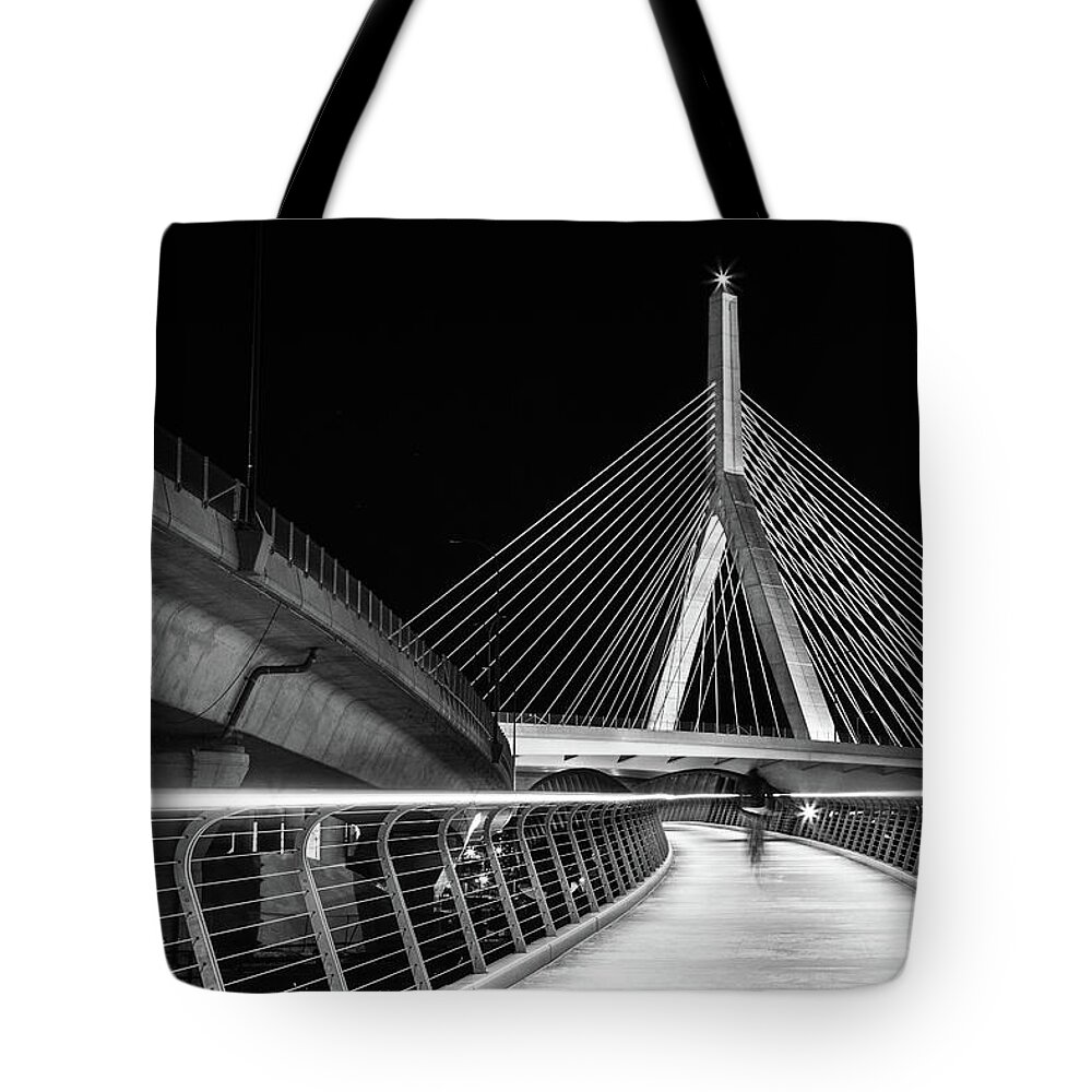 Boston Tote Bag featuring the photograph Ghost Rider at Zakim Bridge by Kristen Wilkinson