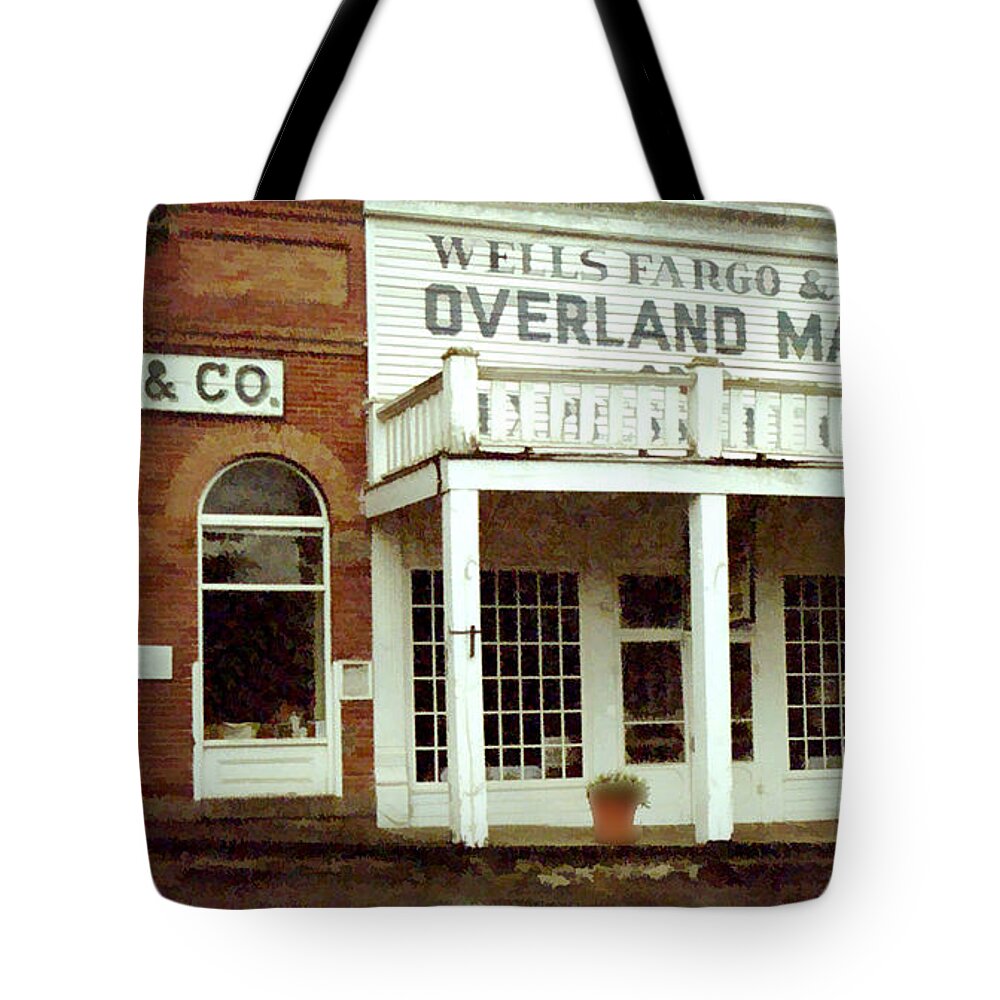 Wells Tote Bag featuring the digital art Ghost Town by Gary Baird