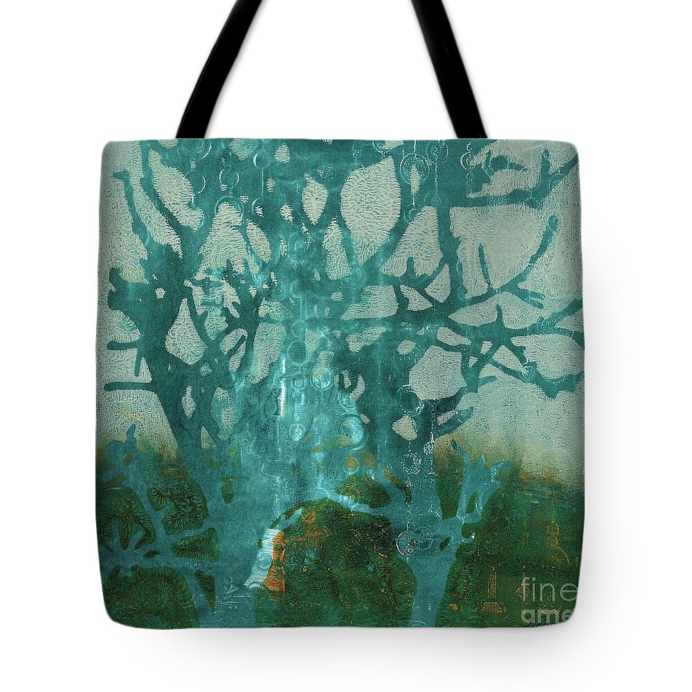 Abstract Tote Bag featuring the painting Ghost Tree by Laurel Englehardt