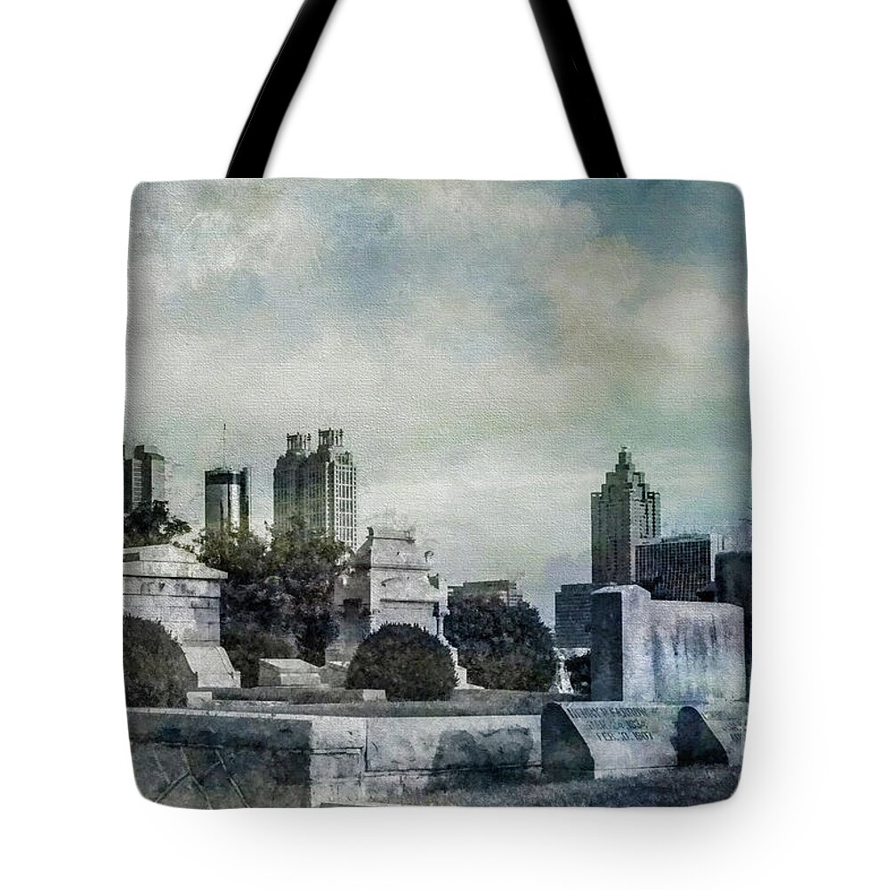 Oakland Cemetery Tote Bag featuring the photograph Ghostly Oakland Cemetery by Doug Sturgess