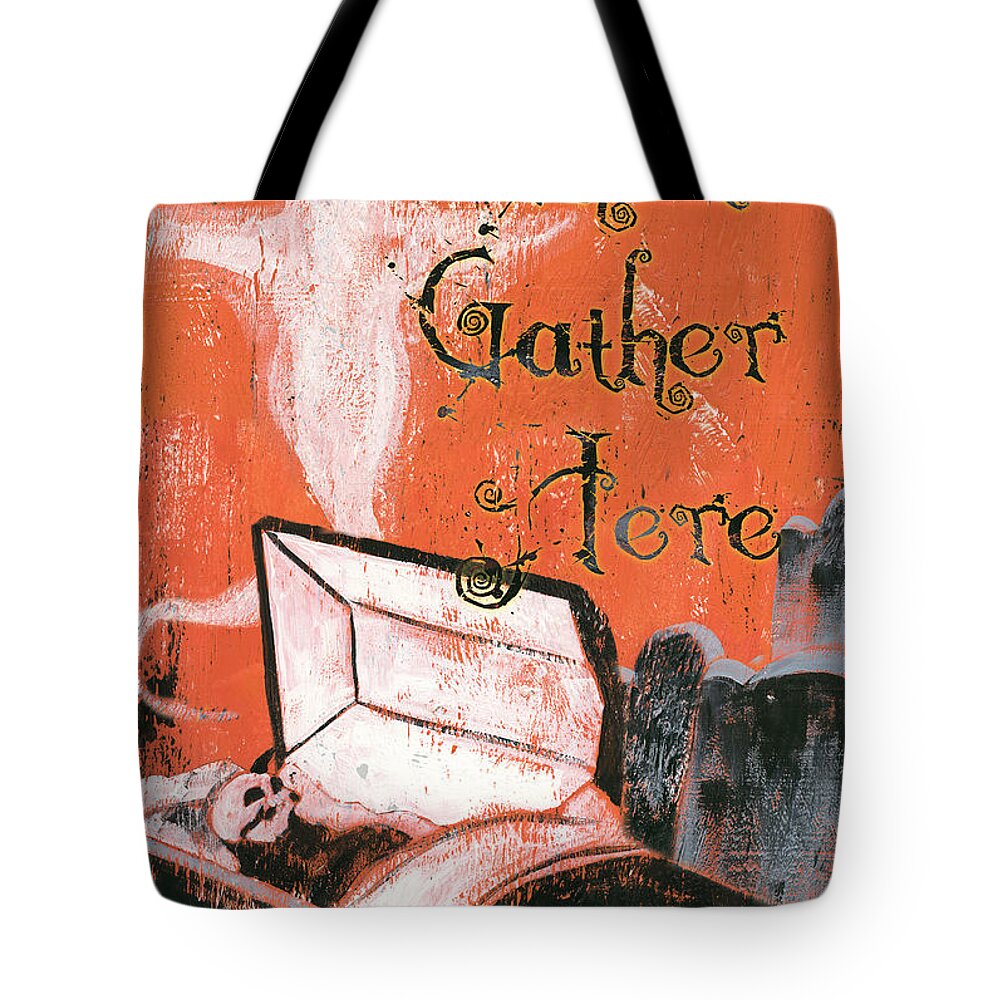Ghosts Tote Bag featuring the painting Ghosts Gather Here by Debbie DeWitt