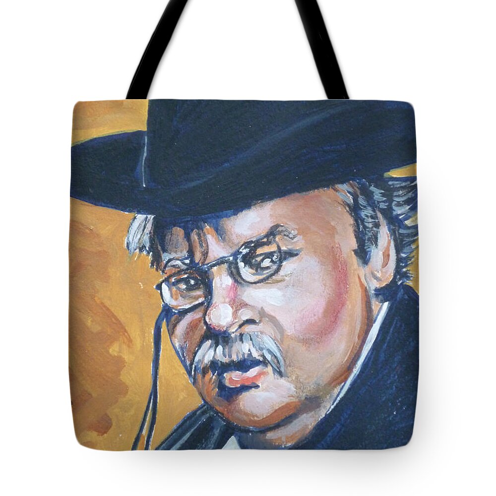 Gkc Tote Bag featuring the painting Gilbert Keith G.K. Chesterton by Bryan Bustard