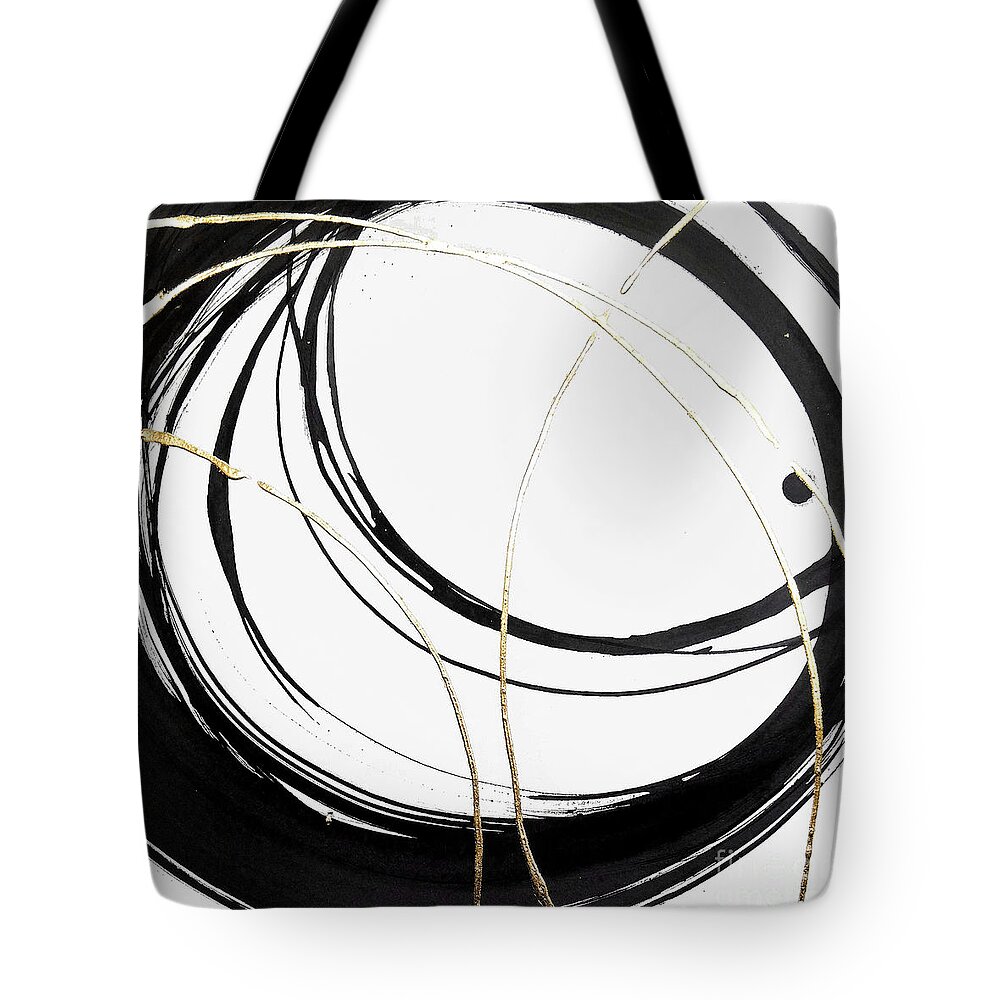 Original Watercolors Tote Bag featuring the painting Gilded Dot 2 by Chris Paschke