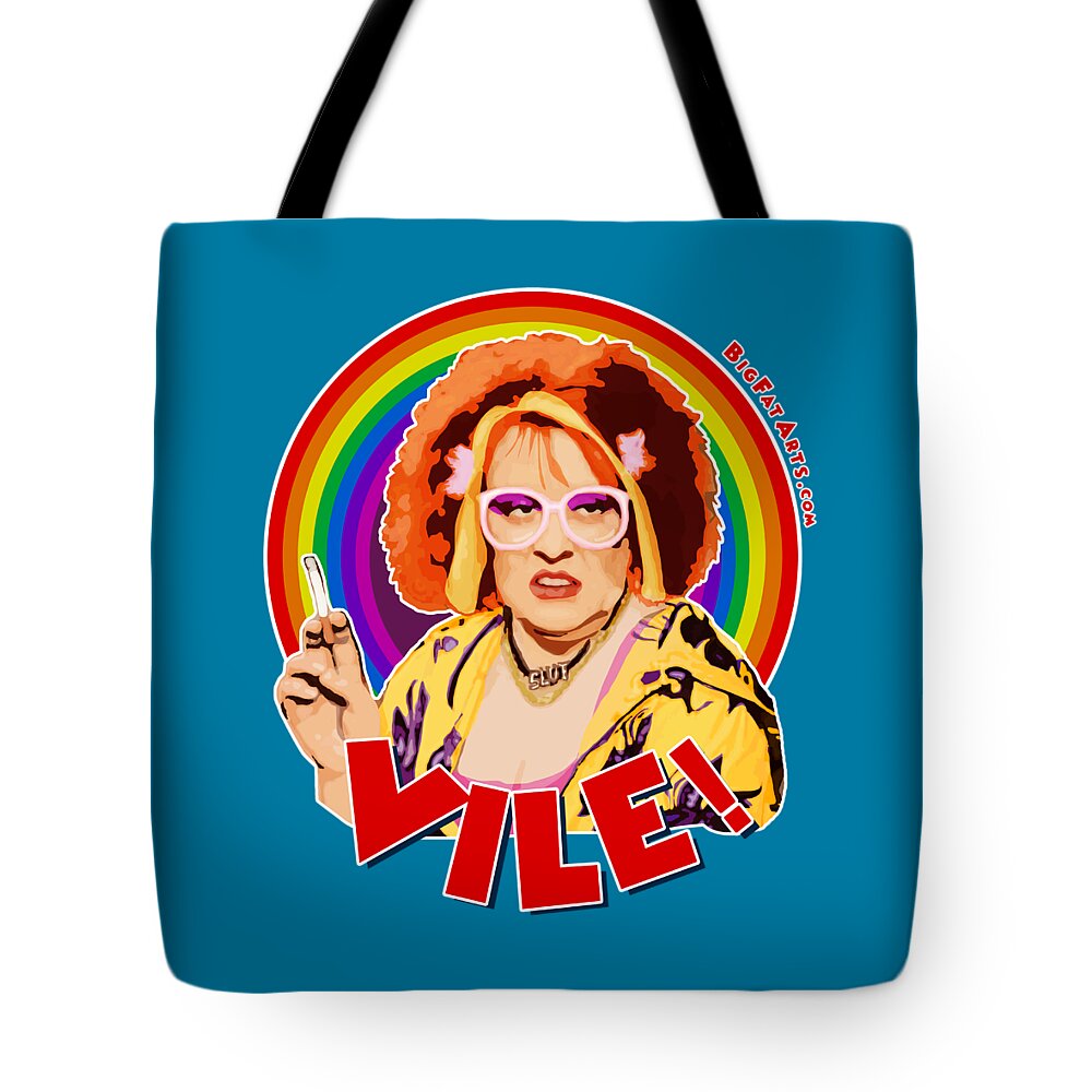 Auburn Jerry Hall Kathy Burke Gimme Gimme Gimme Vile Pussy Person Laziness Vile Tote Bag featuring the digital art Gimme Gimme Gimme - Vile by Big Fat Arts