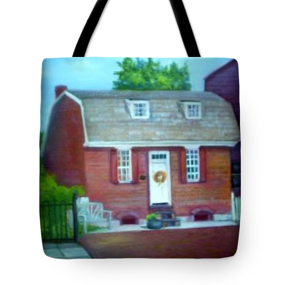 Revell House Tote Bag featuring the painting Gingerbread House by Sheila Mashaw