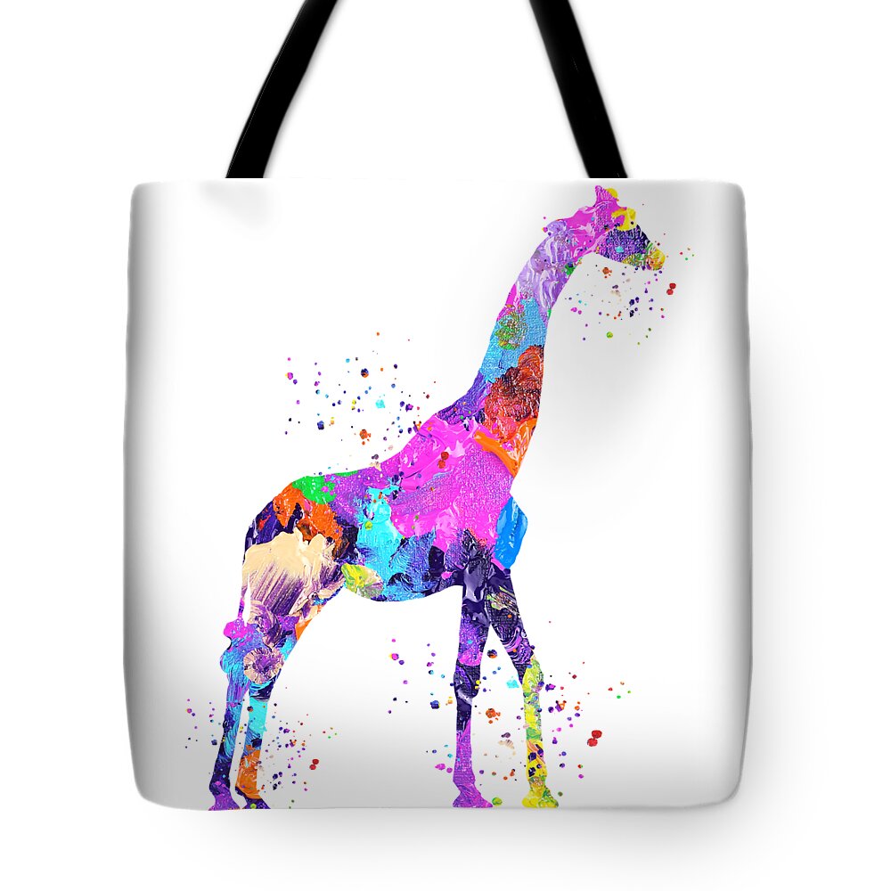 Giraffe Tote Bag featuring the painting Giraffe Art by Zuzi 's