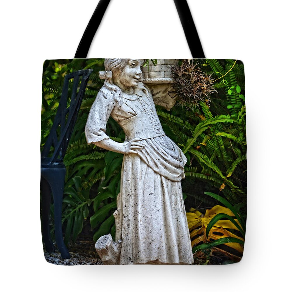 Sintra Tote Bag featuring the photograph Girl in the Garden - Sintra by Mary Machare