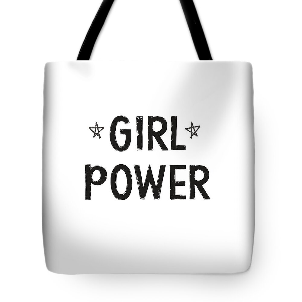 Girl Power Tote Bag featuring the digital art Girl Power- Design by Linda Woods by Linda Woods