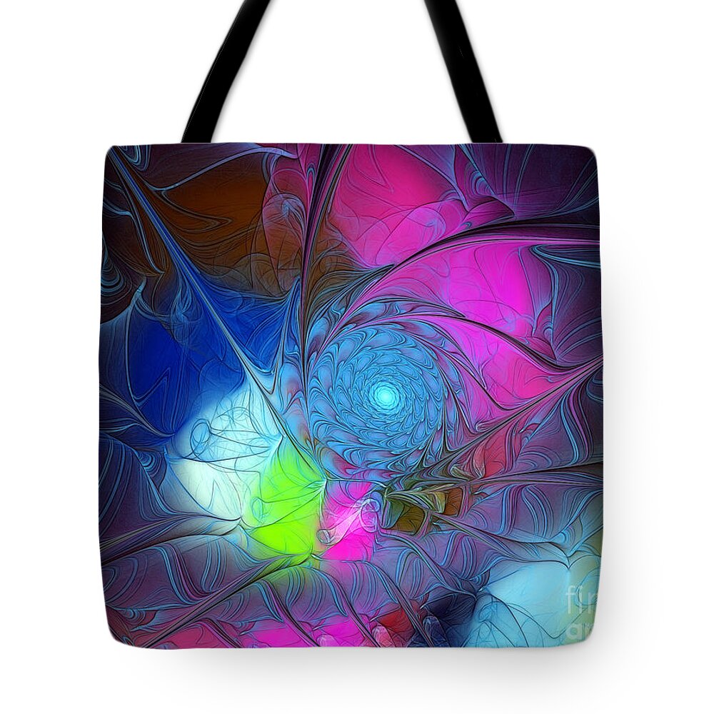 Abstract Tote Bag featuring the digital art Girls Love Pink by Karin Kuhlmann