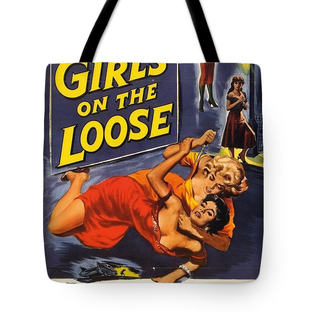 Americana Tote Bag featuring the digital art Girls on the Loose by Kim Kent