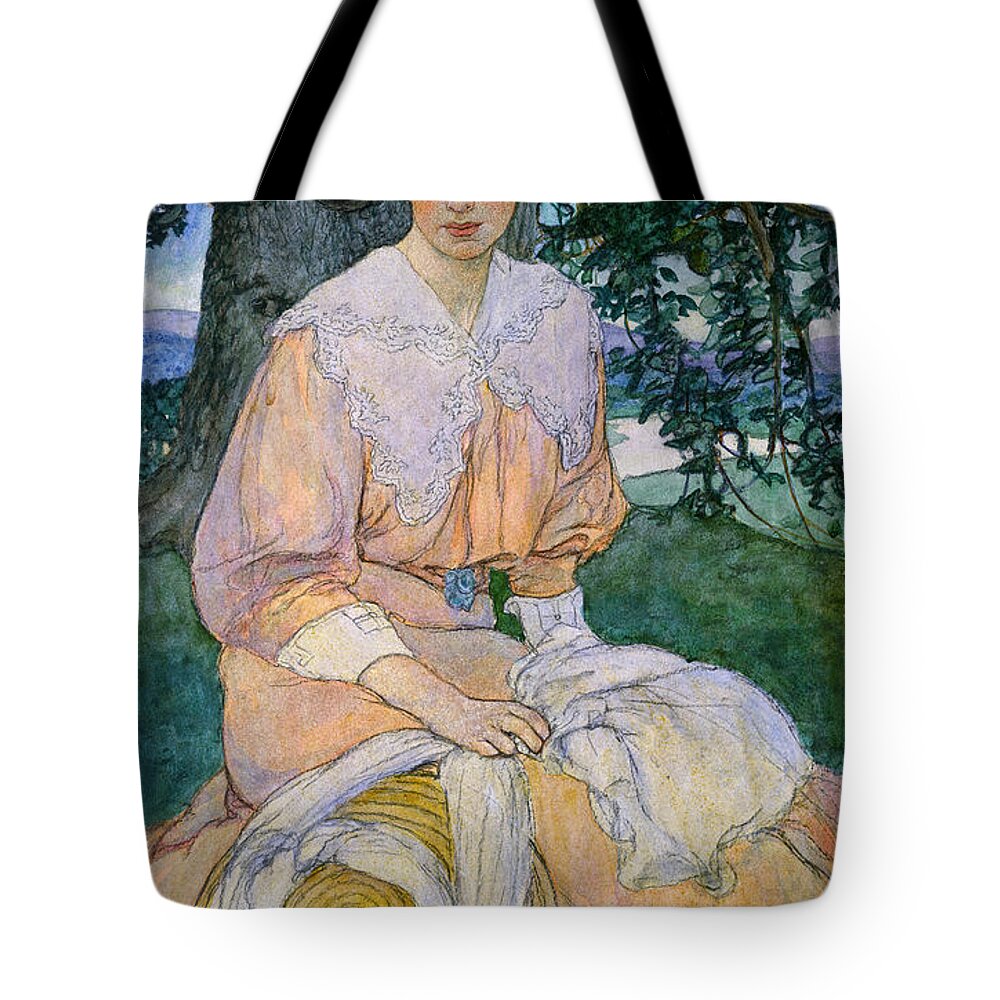 1908 Tote Bag featuring the painting GISELE c1908 by Justus Miles Forman