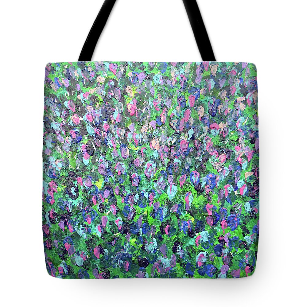 Marwan George Khoury Tote Bag featuring the painting Gisement de Lavande by Marwan George Khoury