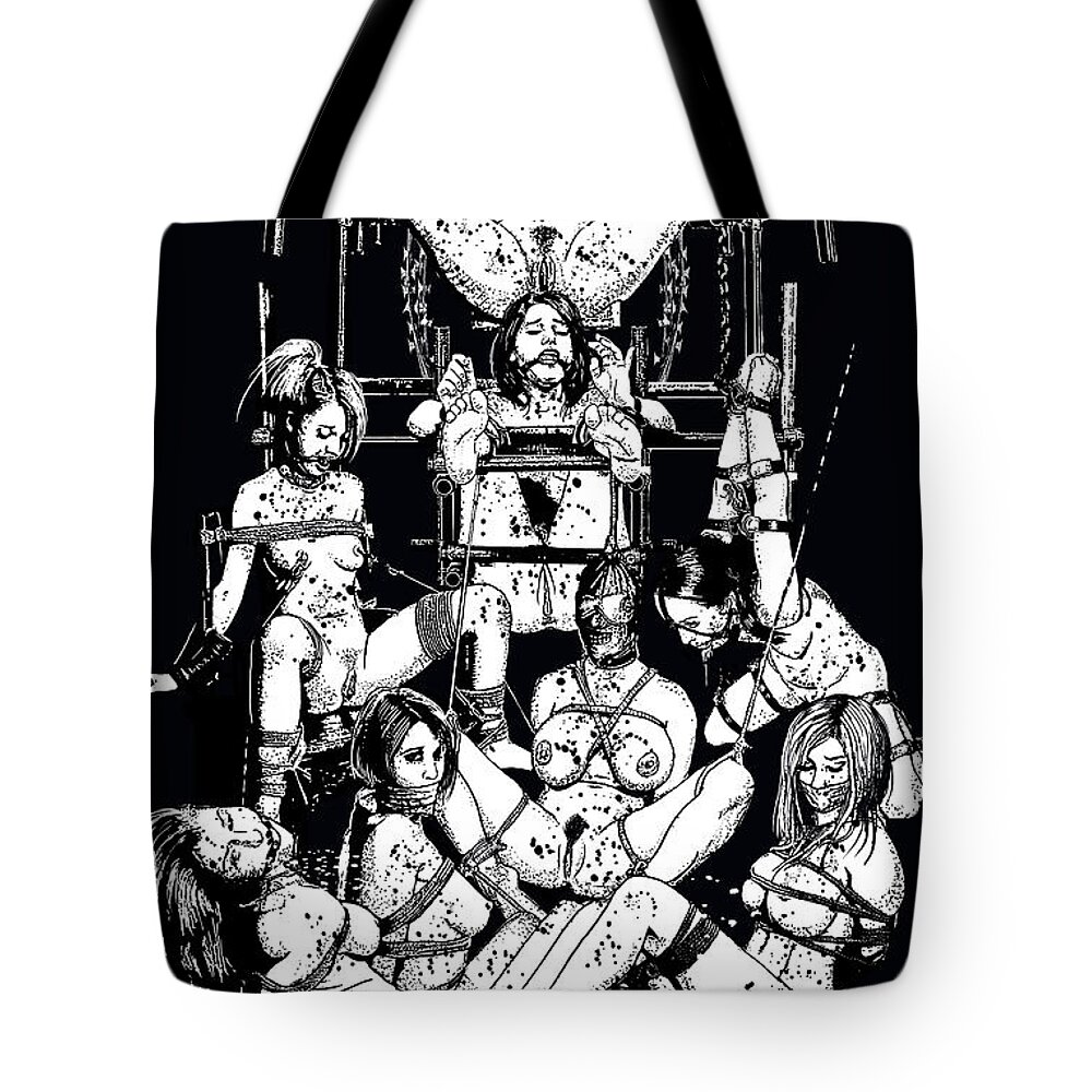 Tony Koehl Tote Bag featuring the mixed media Giving Themselves by Tony Koehl