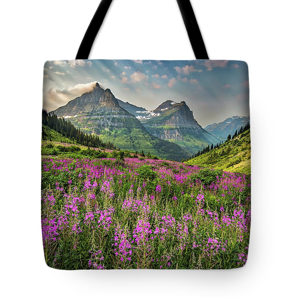 Glacier Tote Bag featuring the photograph Glacier Meadow by Peter Tellone