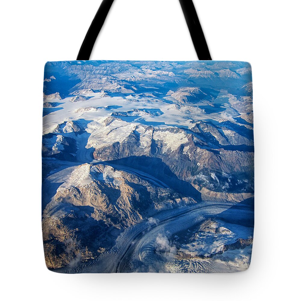 Flight Tote Bag featuring the photograph Glaciers in the Coast Range British Columbia Canada by Mary Lee Dereske