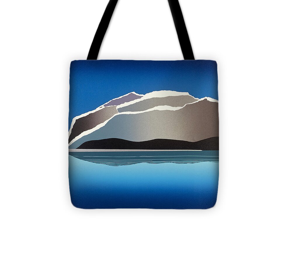 Landscape Tote Bag featuring the mixed media Glaciers by Jarle Rosseland