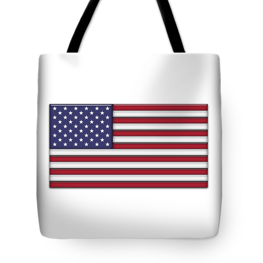Us Flag Tote Bag featuring the digital art Glass Flag USA by DiDesigns Graphics