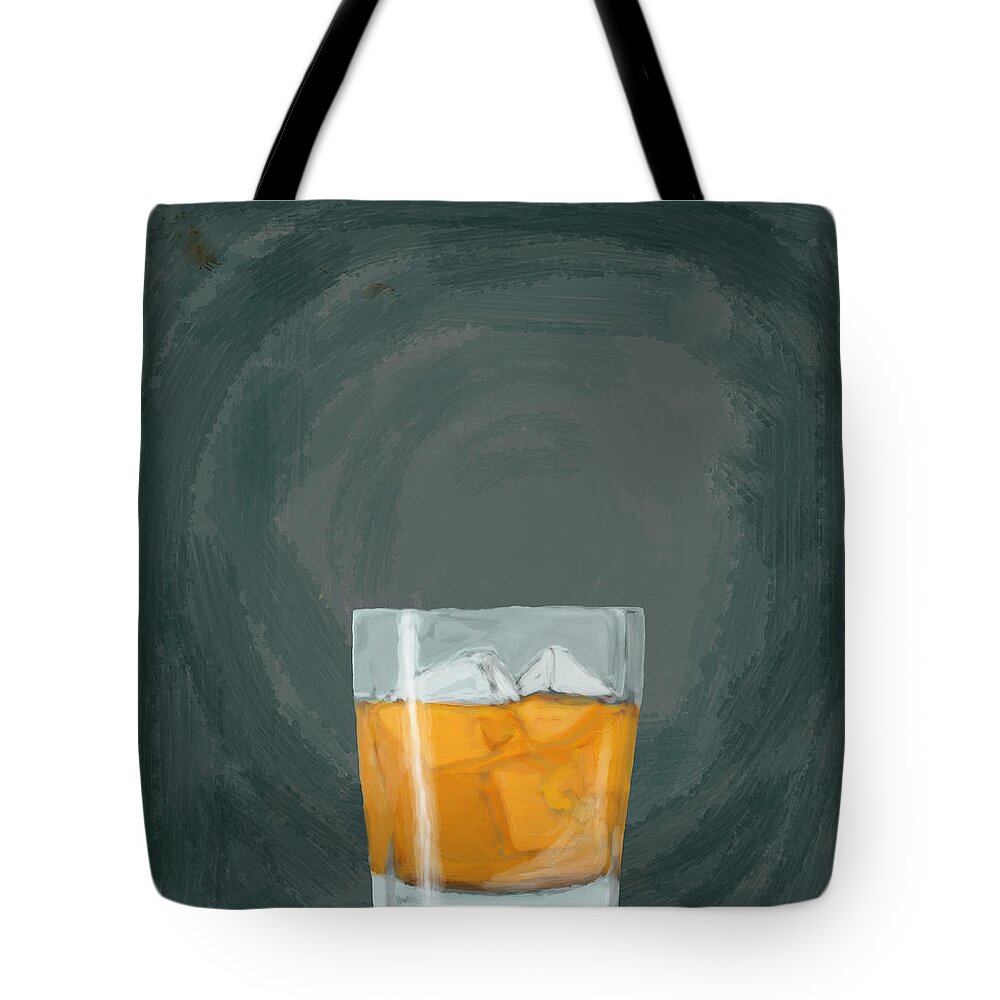 Whiskey Tote Bag featuring the digital art Glass, Ice, by Keshava Shukla