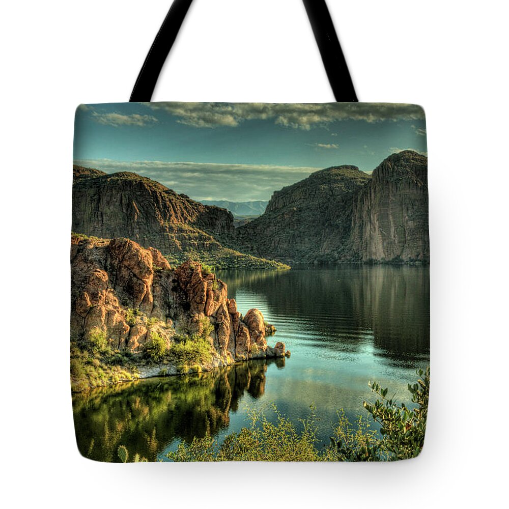 Arizona Tote Bag featuring the photograph Glass Lake by Saija Lehtonen