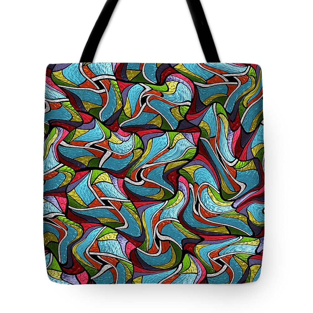 Stained Glass Tote Bag featuring the digital art Glass Ochids2 by Gregory Murray