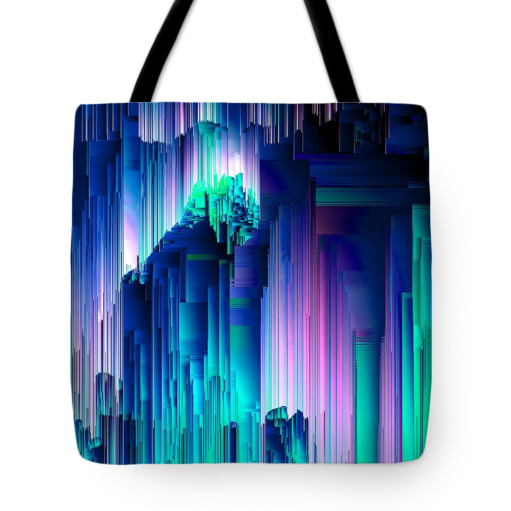 Glitch Tote Bag featuring the digital art Glitches Be Trippin' - Abstract Pixel Art by Jennifer Walsh
