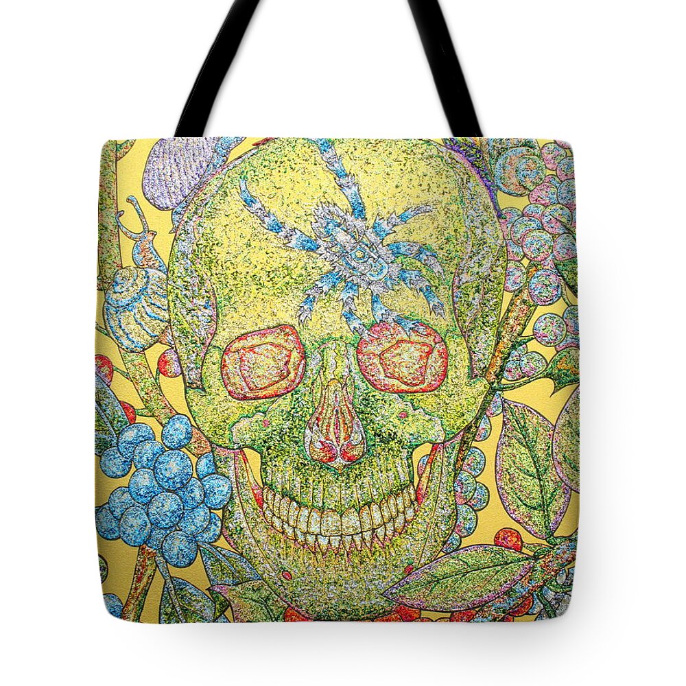 Skull Tote Bag featuring the painting Glitter Skull by Fabrizio Cassetta