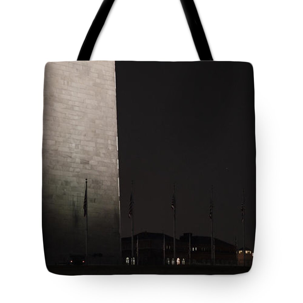 America Tote Bag featuring the photograph Glmpse of the Washington Monument by Art Atkins