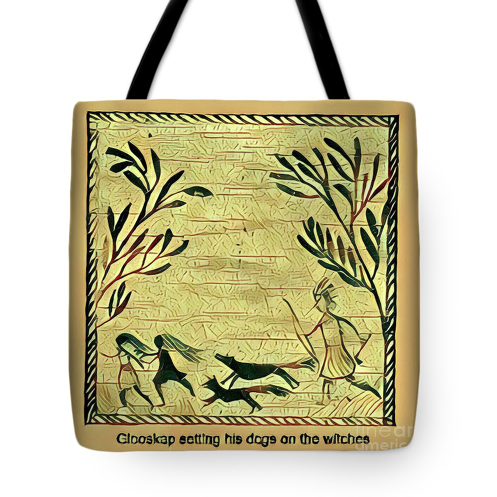 Leland Tote Bag featuring the digital art Glooscap and the Witches by Art MacKay