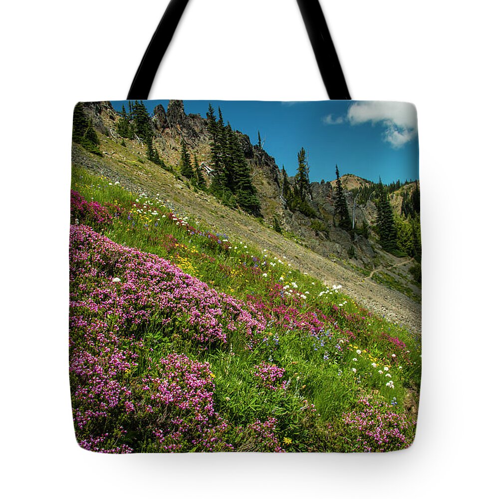 Pct Tote Bag featuring the photograph Glorious Mountain Heather by Doug Scrima