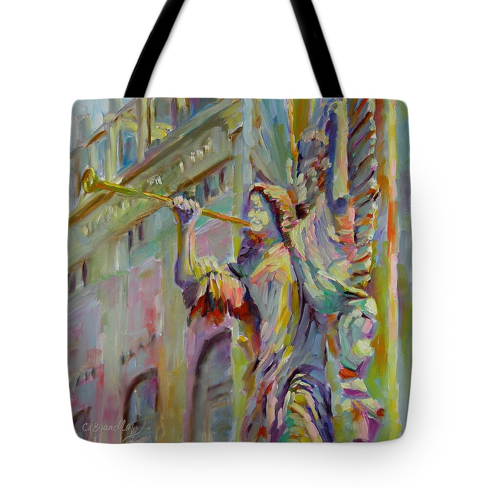 Angel Tote Bag featuring the painting Glory to God in the Highest by Chris Brandley