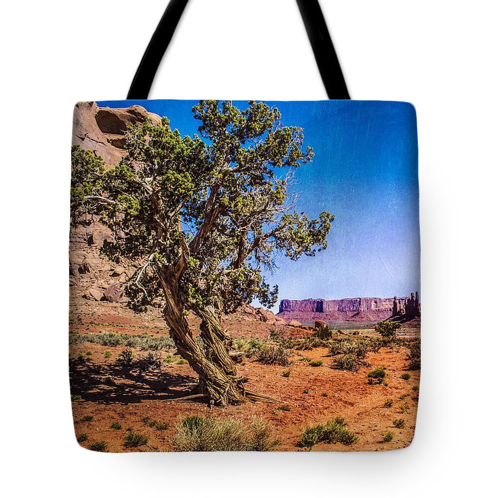 Pictorial Tote Bag featuring the photograph Gnarled Utah Juniper at Monument Vally by Roger Passman