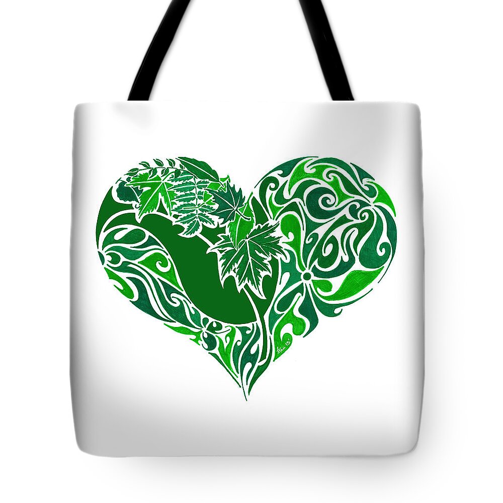 Leaf Tote Bag featuring the painting Go Green by Anushree Santhosh