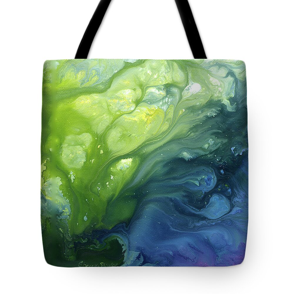 Water Tote Bag featuring the painting Go with the Flow by Sherry Shipley