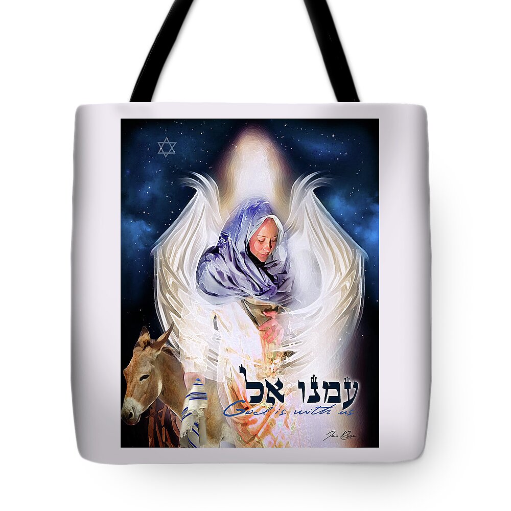 Jennifer Page Tote Bag featuring the digital art God is with Us by Jennifer Page