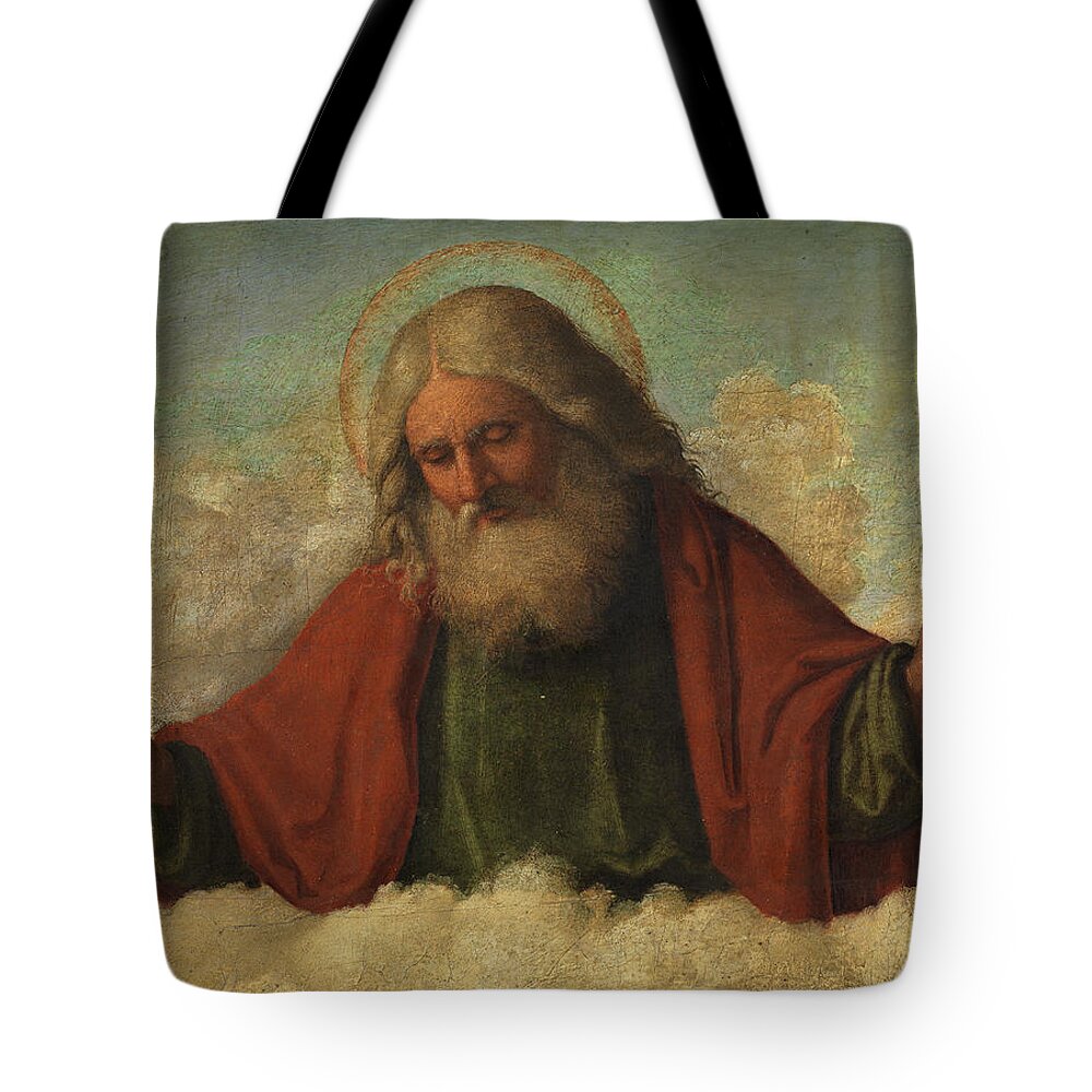 Christ Tote Bag featuring the painting God the Father by Cima da Conegliano